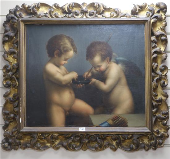 Michele Cortazze Cupid sharpening his arrow 54 x 64cm